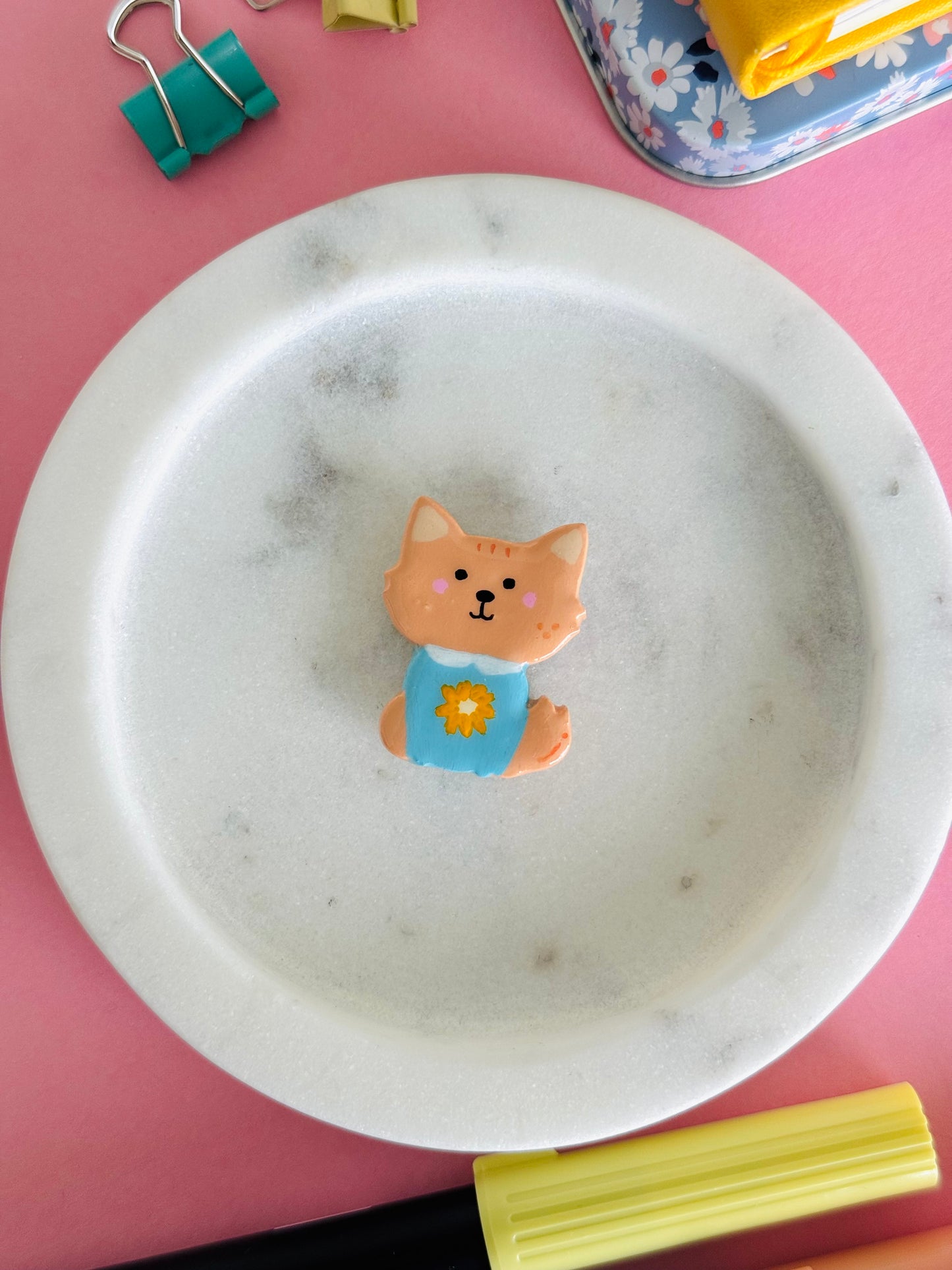 Handmade polymer clay cat magnets for fridge and office NZ