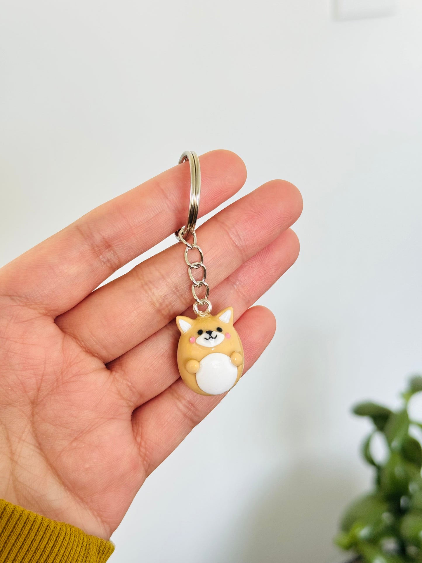 Handmade polymer clay dog keyring for keys and bags NZ