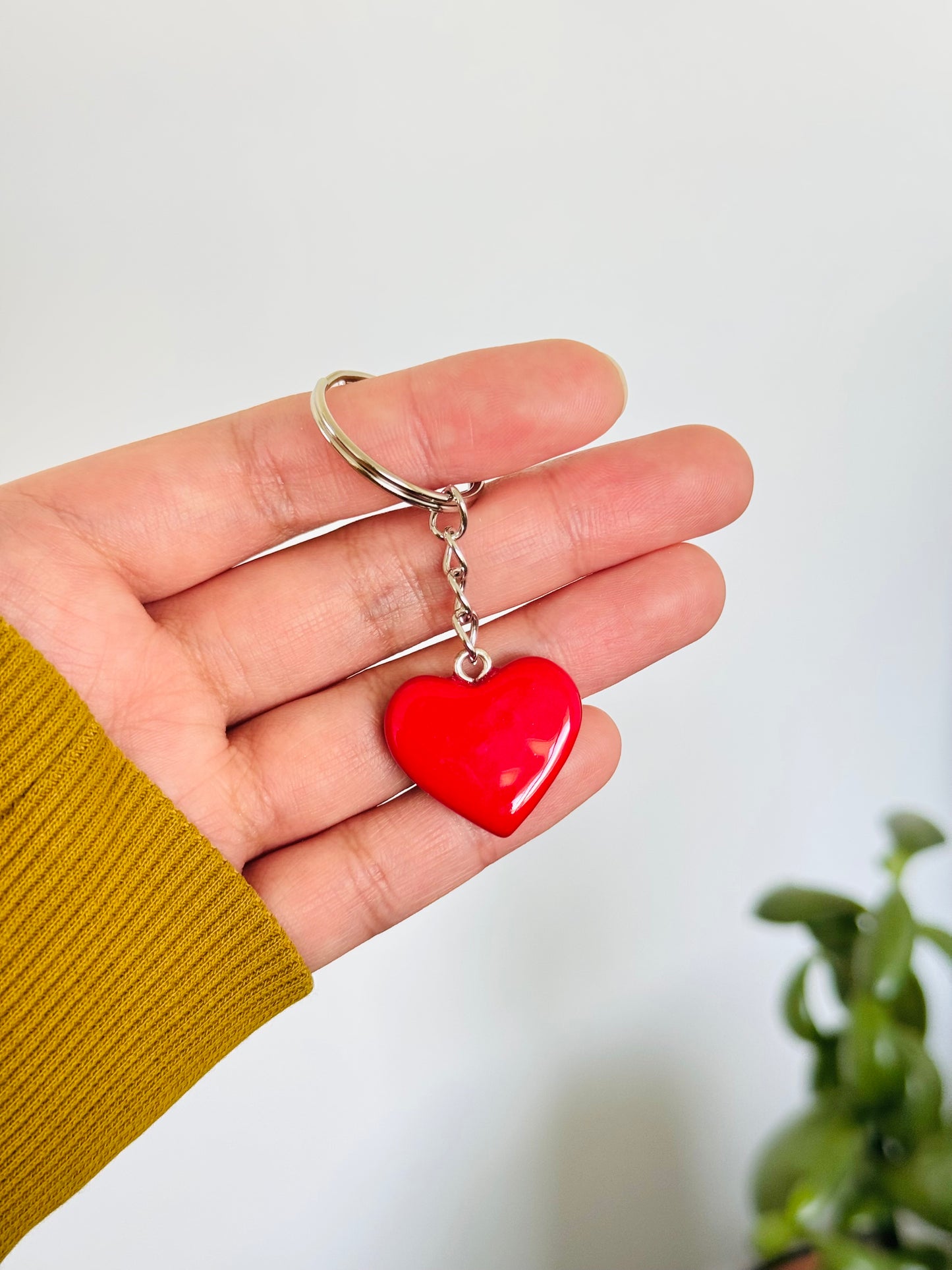 Handmade polymer clay heart keyring for keys and bags NZ