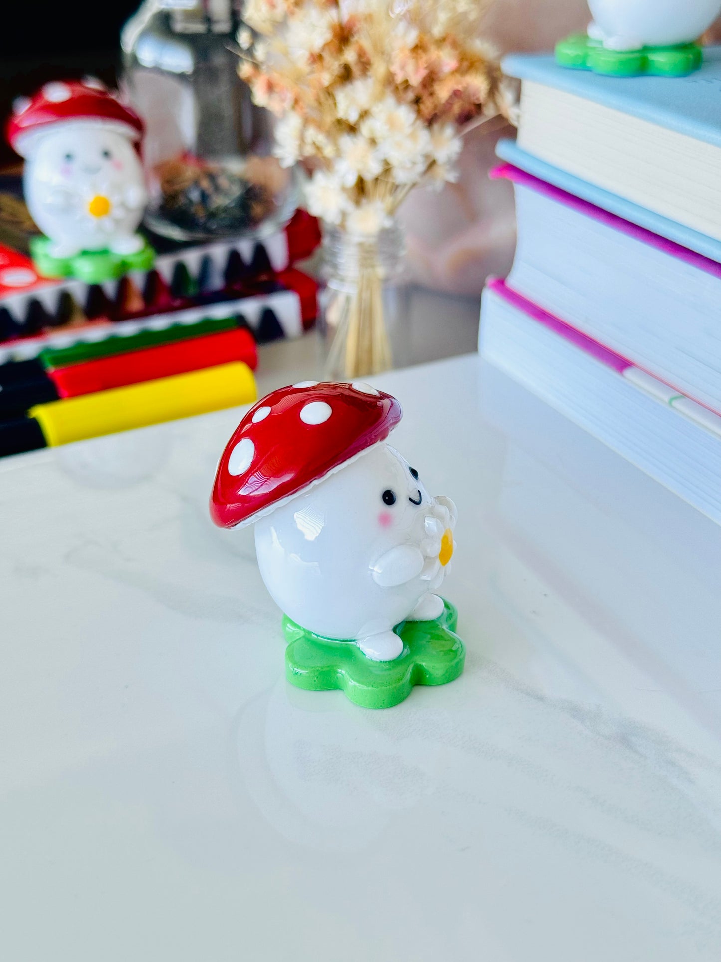 Cheeky | Mushroom Desk Friend - Handmade polymer clay desk decoration