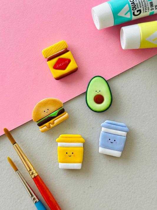 Handmade polymer clay food magnets for fridge and kitchen NZ