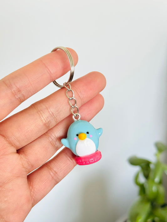 “Handmade polymer clay penguin keyring NZ