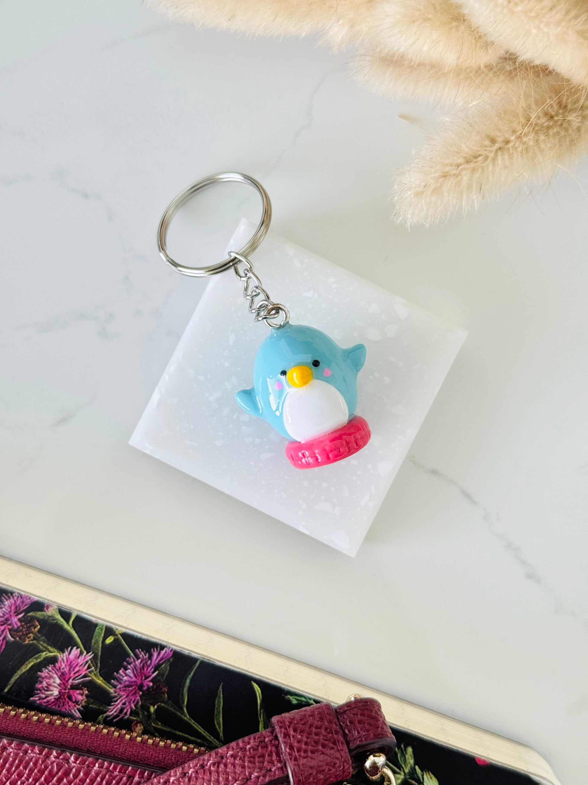 “Handmade polymer clay penguin keyring NZ