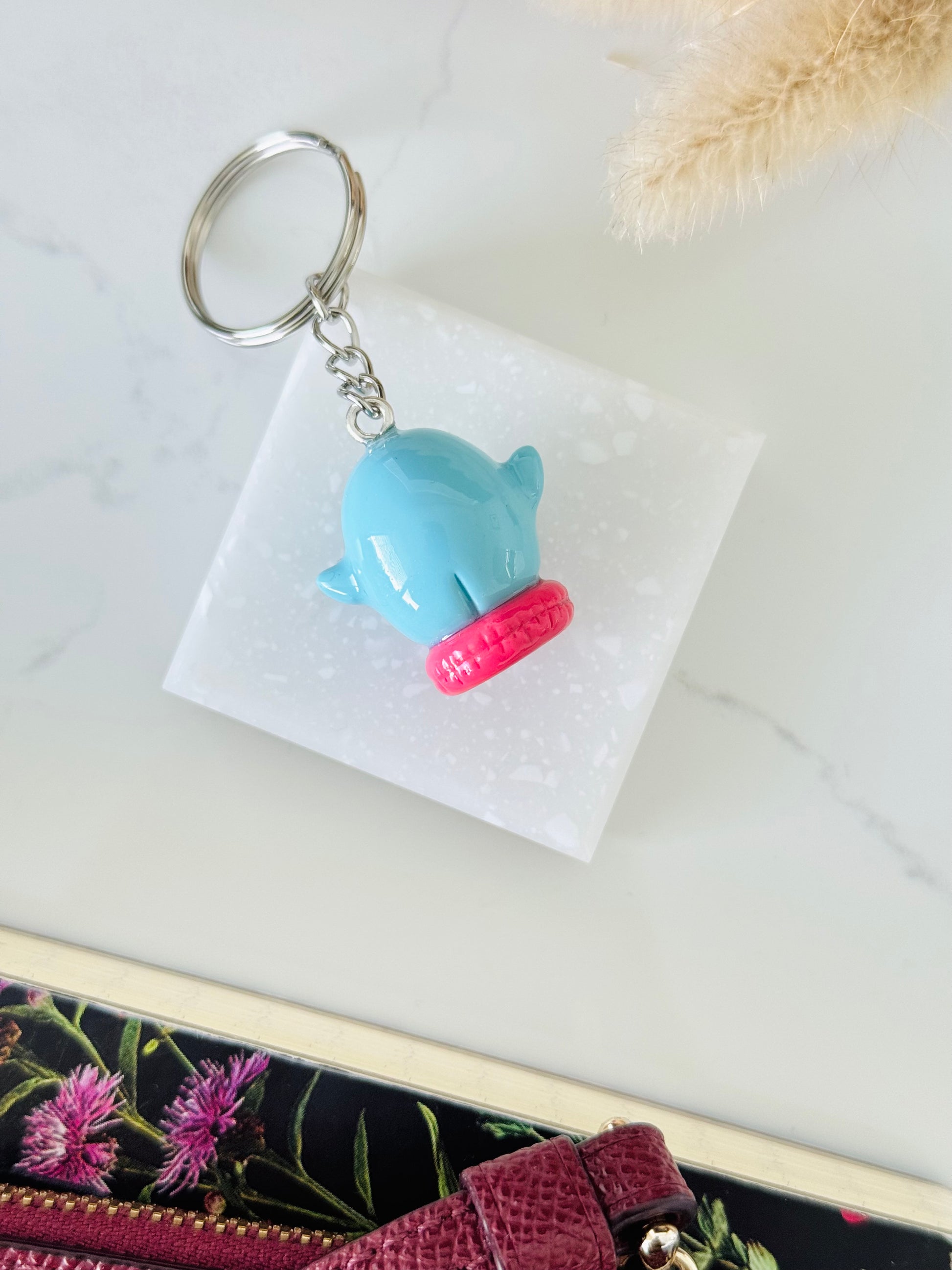 Handmade polymer clay penguin keyring NZ