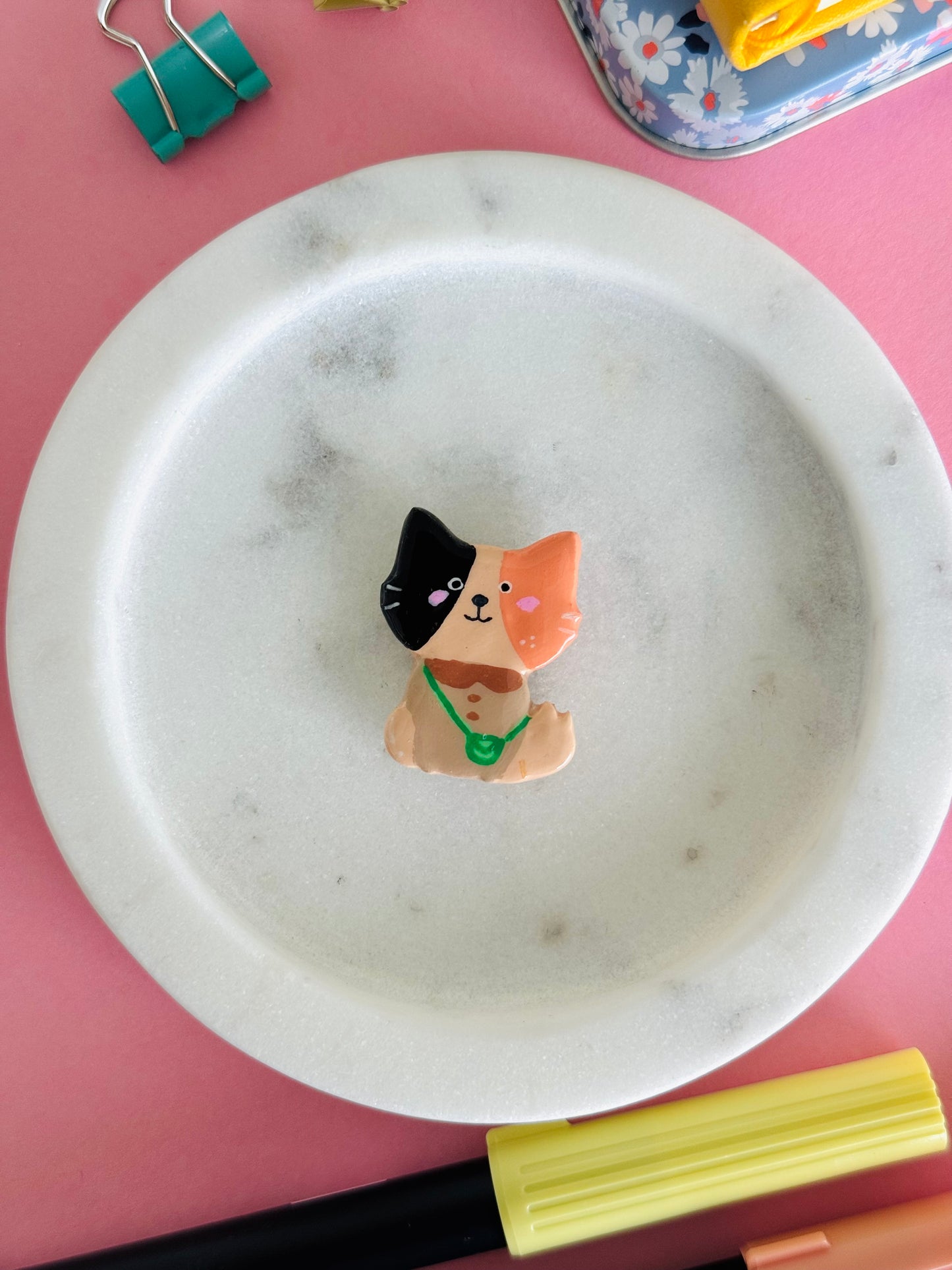 Handmade polymer clay cat magnets for fridge and office NZ