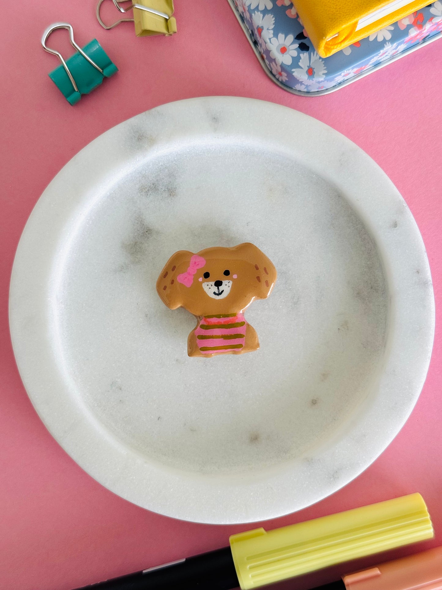 Handmade polymer clay dog magnets for fridge and office NZ