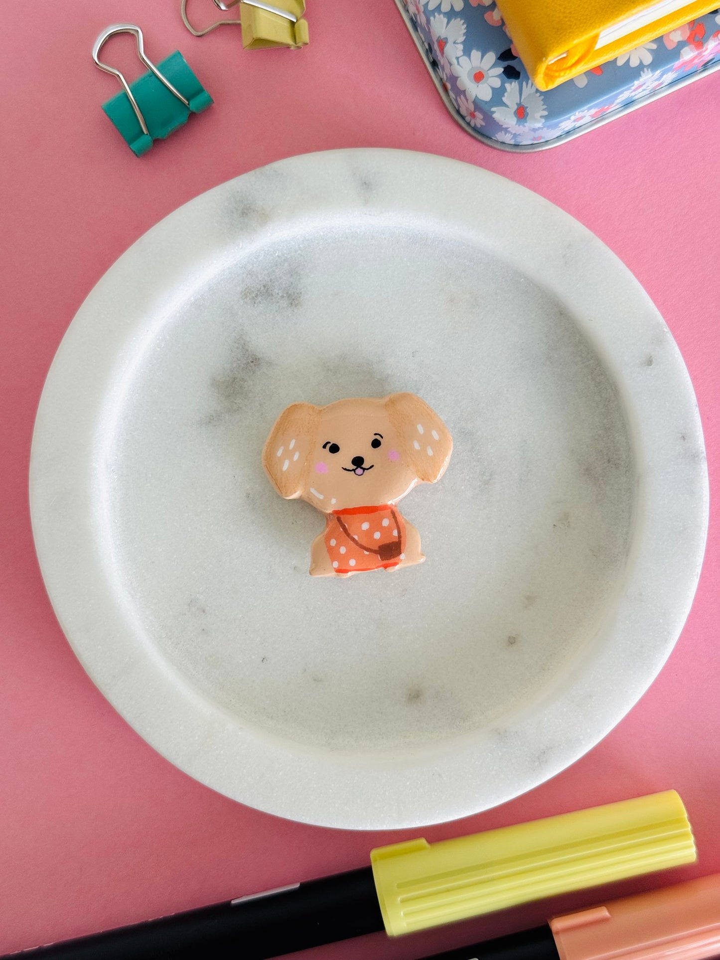 Handmade polymer clay dog magnets for fridge and office NZ
