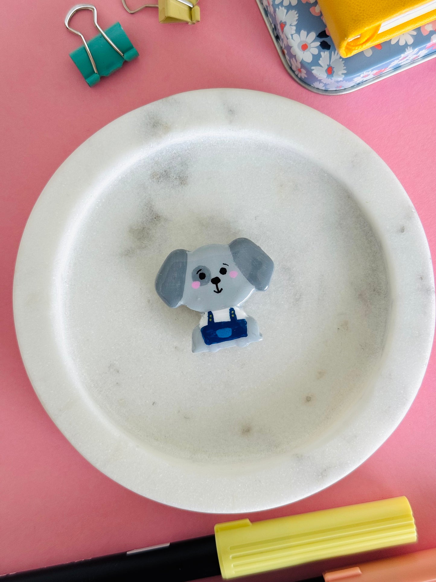 Handmade polymer clay dog magnets for fridge and office NZ