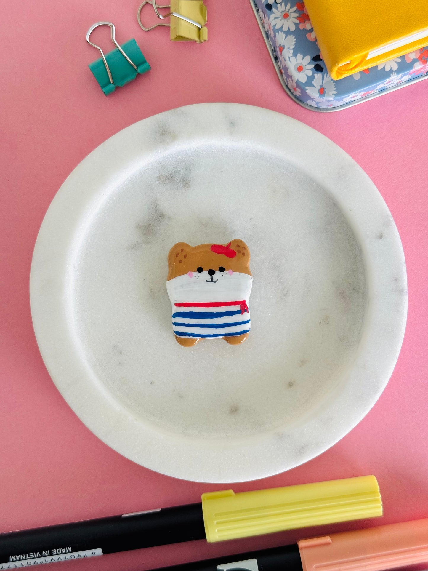 Handmade polymer clay dog magnets for fridge and office NZ