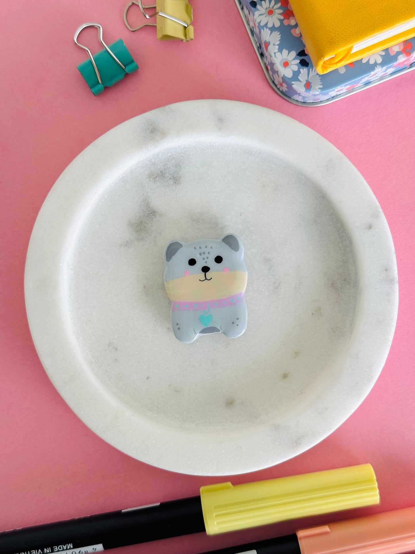 Handmade polymer clay dog magnets for fridge and office NZ