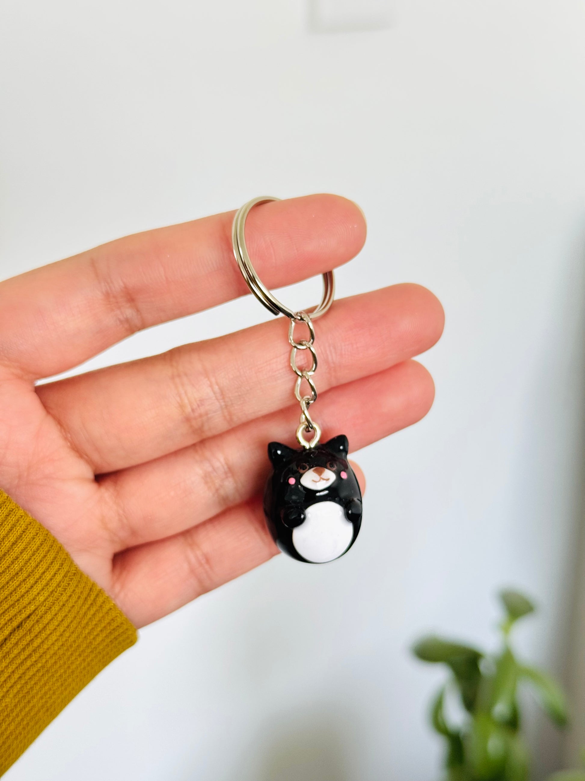 Handmade polymer clay dog keyring for keys and bags NZ