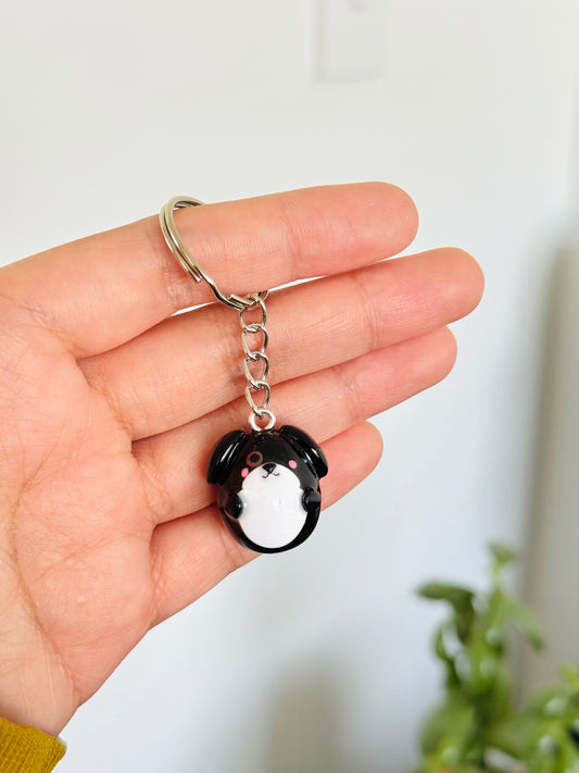 Handmade polymer clay dog keyring for keys and bags NZ