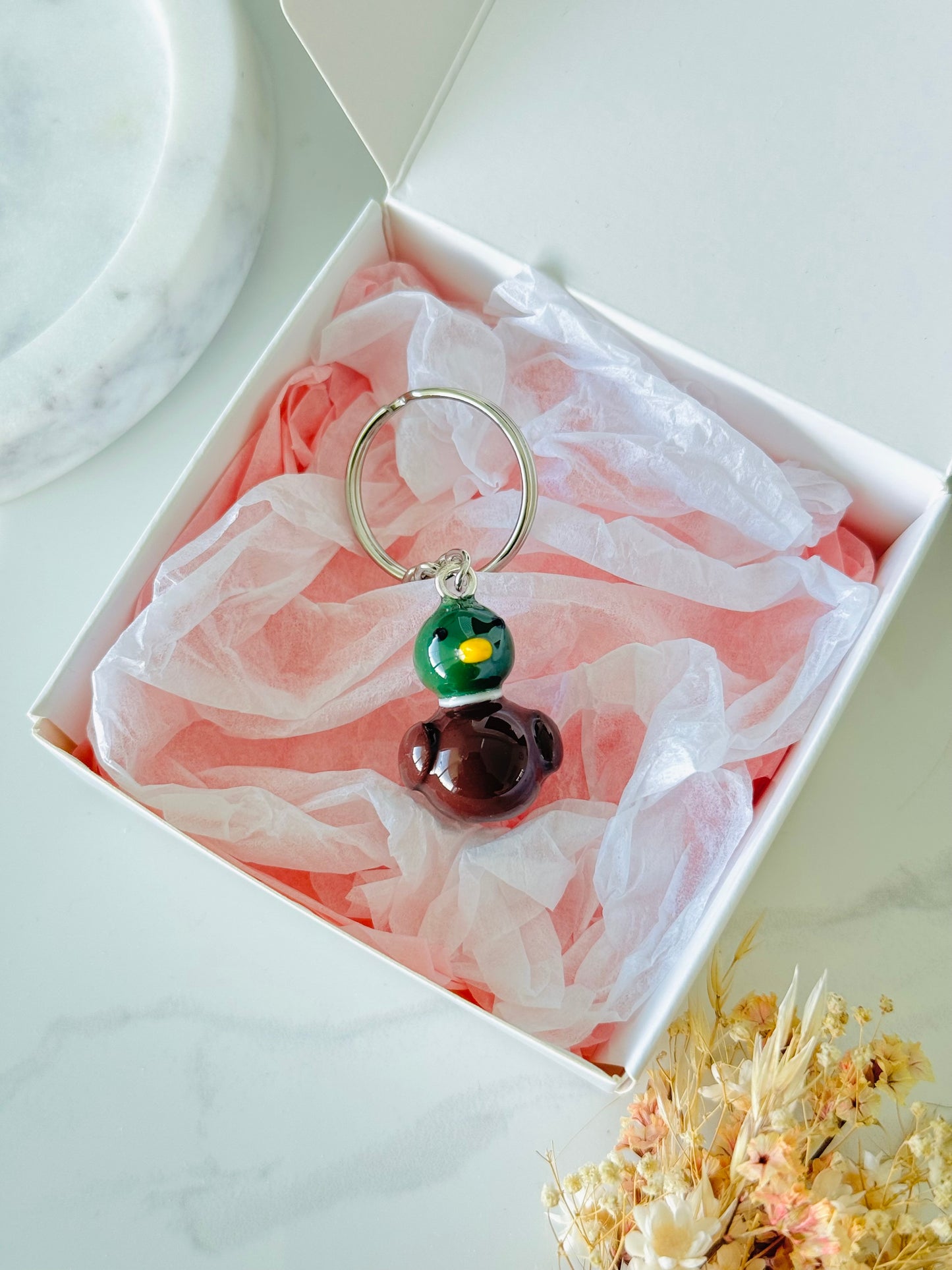 Cute duck keychain, handmade polymer clay bag charm New Zealand