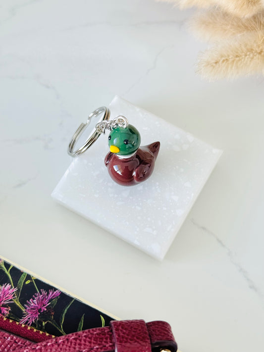 Cute duck keychain, handmade polymer clay bag charm New Zealand