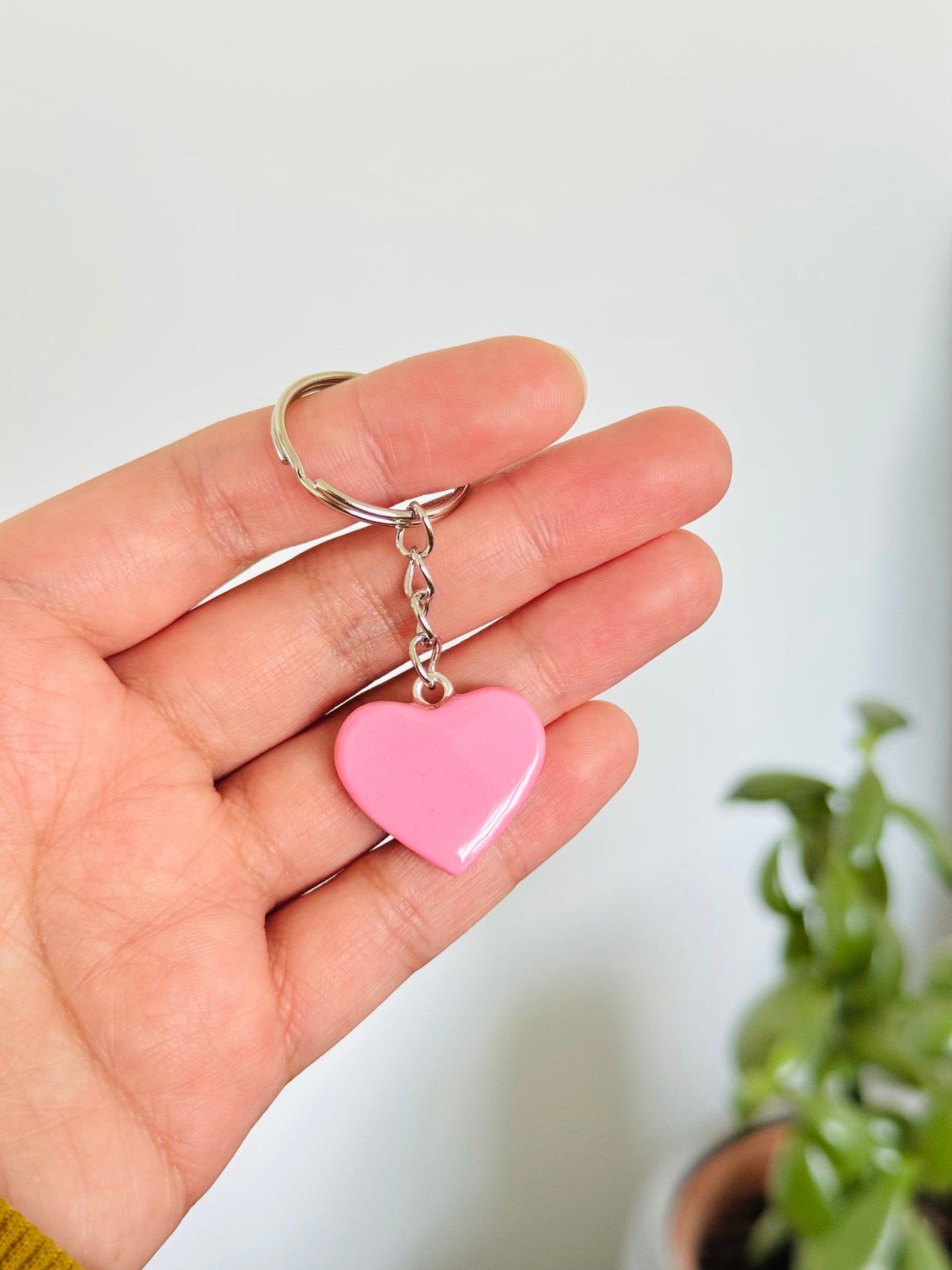 Handmade polymer clay heart keyring for keys and bags NZ