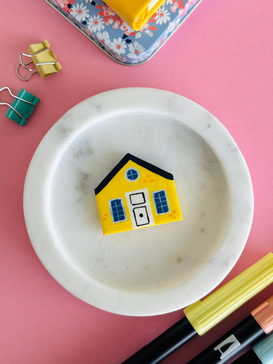 Handmade polymer clay house magnet for fridge or office NZ